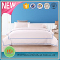 100% cotton queen size white duvet cover sets with line embroidered